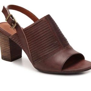 Lucky brand leather chunky block heel